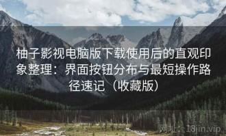 柚子影视电脑版下载使用后的直观印象整理：界面按钮分布与最短操作路径速记（收藏版）