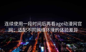 连续使用一段时间后再看age动漫网官网：适配不同网络环境的体验差异