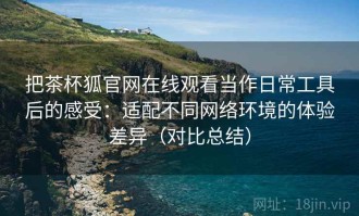 把茶杯狐官网在线观看当作日常工具后的感受：适配不同网络环境的体验差异（对比总结）