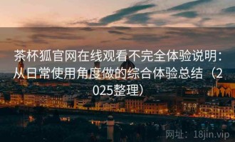 茶杯狐官网在线观看不完全体验说明：从日常使用角度做的综合体验总结（2025整理）