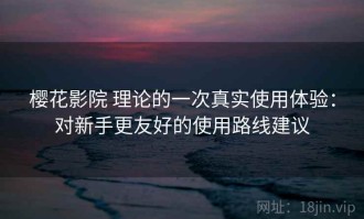 樱花影院 理论的一次真实使用体验：对新手更友好的使用路线建议