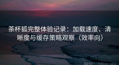 茶杯狐完整体验记录：加载速度、清晰度与缓存策略观察（效率向）
