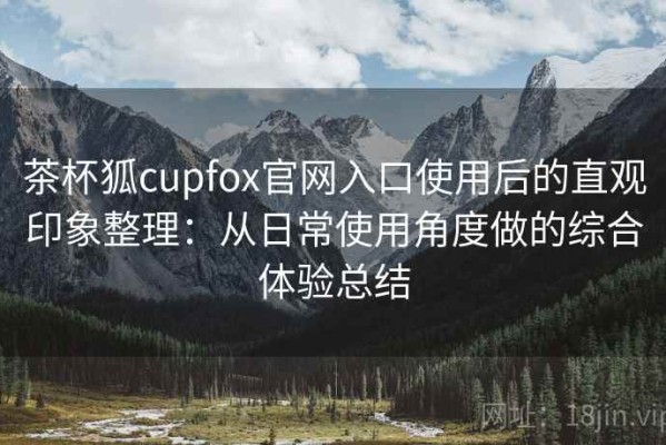 茶杯狐cupfox官网入口使用后的直观印象整理：从日常使用角度做的综合体验总结