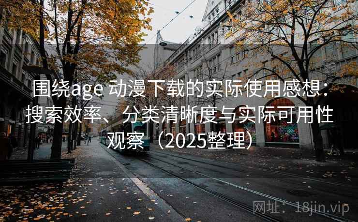 围绕age 动漫下载的实际使用感想：搜索效率、分类清晰度与实际可用性观察（2025整理）