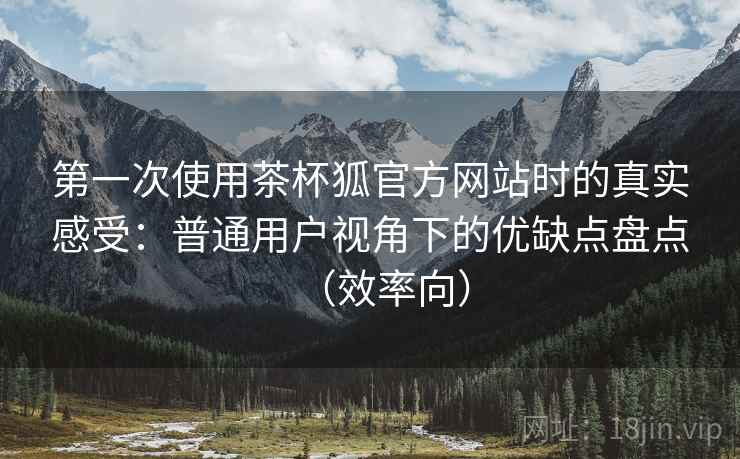 第一次使用茶杯狐官方网站时的真实感受:普通用户视角下的优缺点盘点(效率向) 第一次使用茶杯狐官方网站时的真实感受:普通用户视角下的优缺点盘点(效率向)