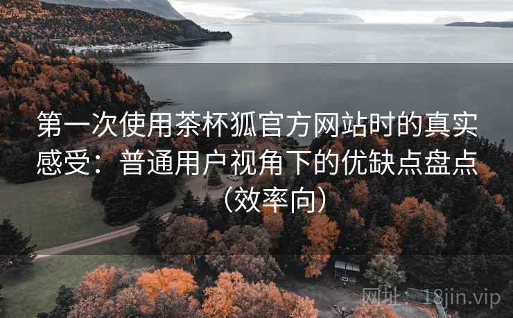 第一次使用茶杯狐官方网站时的真实感受:普通用户视角下的优缺点盘点(效率向) 第一次使用茶杯狐官方网站时的真实感受:普通用户视角下的优缺点盘点(效率向)